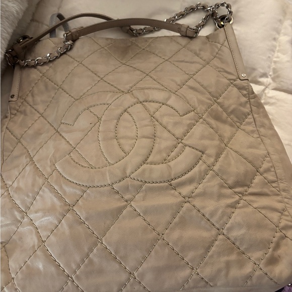CHANEL Handbags - Chanel Taupe Quilted Shoulder Bag